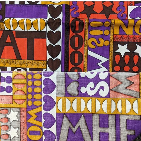 COUNTERCULTURE EXCLAMATORY FABRIC "What Now?" 4 Yards Unique Mod Vintage 1960's - Picture 5 of 7